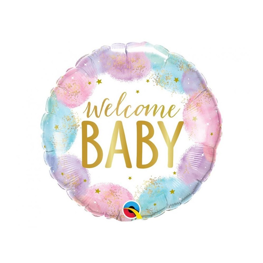 Baby Welcome Watercolor Foil Balloon 46 cm