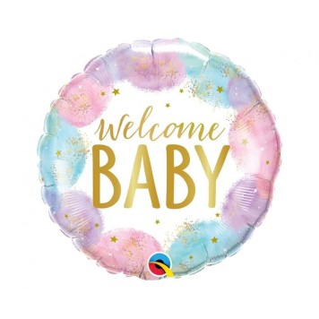 Baby Welcome Watercolor Foil Balloon 46 cm