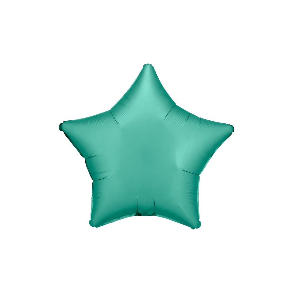 Satin Silk Jade Green star foil balloon 48 cm