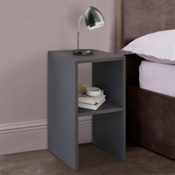Table de chevet en bois anthracite 30x30x60 cm
