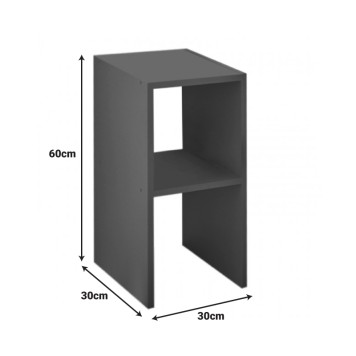 Table de chevet en bois anthracite 30x30x60 cm
