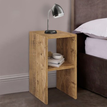 Table de chevet en bois marron 30x30x60 cm
