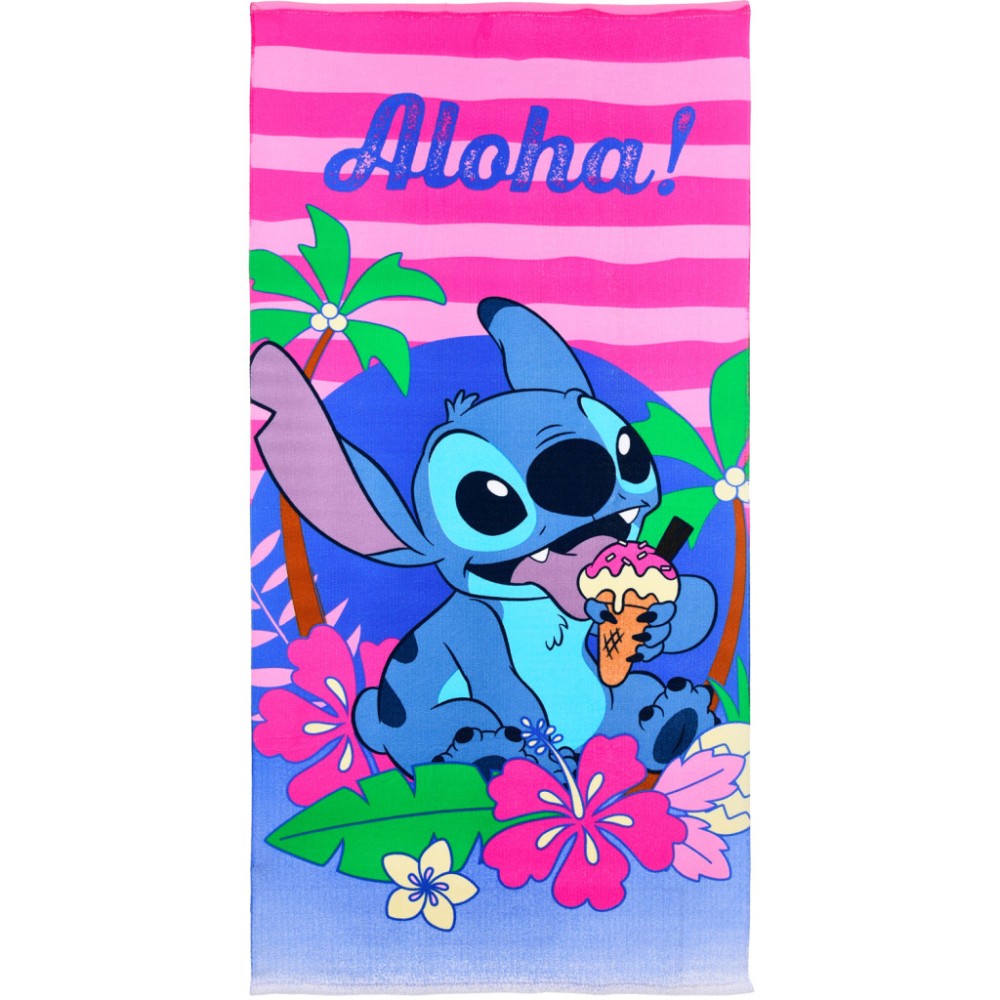Disney Lilo and Stitch Aloha bath towel, beach towel 70x140cm (Fast Dry)