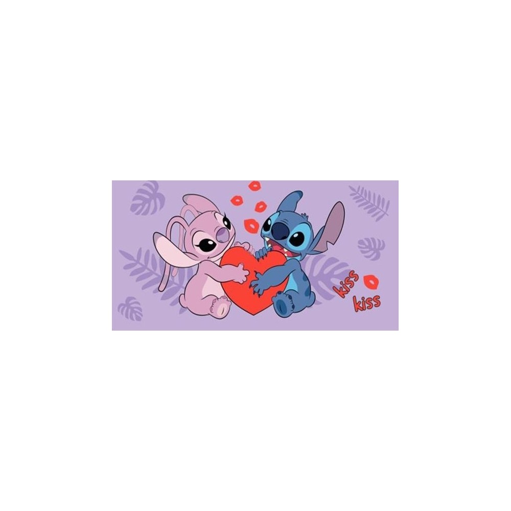 Disney Lilo and Stitch Kiss Bath Towel, Beach Towel 70x140cm