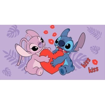 Disney Lilo and Stitch Kiss Bath Towel, Beach Towel 70x140cm