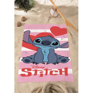Disney Lilo and Stitch Sparkling Heart Bath Towel, Beach Towel 70x140cm