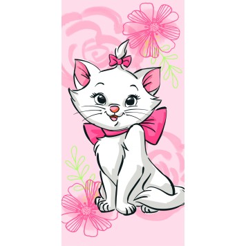 Disney Marie Pink Flower bath towel, beach towel 70*140cm