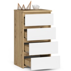 KOMODA CL4 DĄB ARTISAN / BIAŁA
