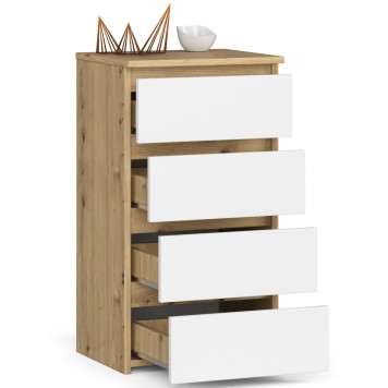 KOMODA CL4 DĄB ARTISAN / BIAŁA