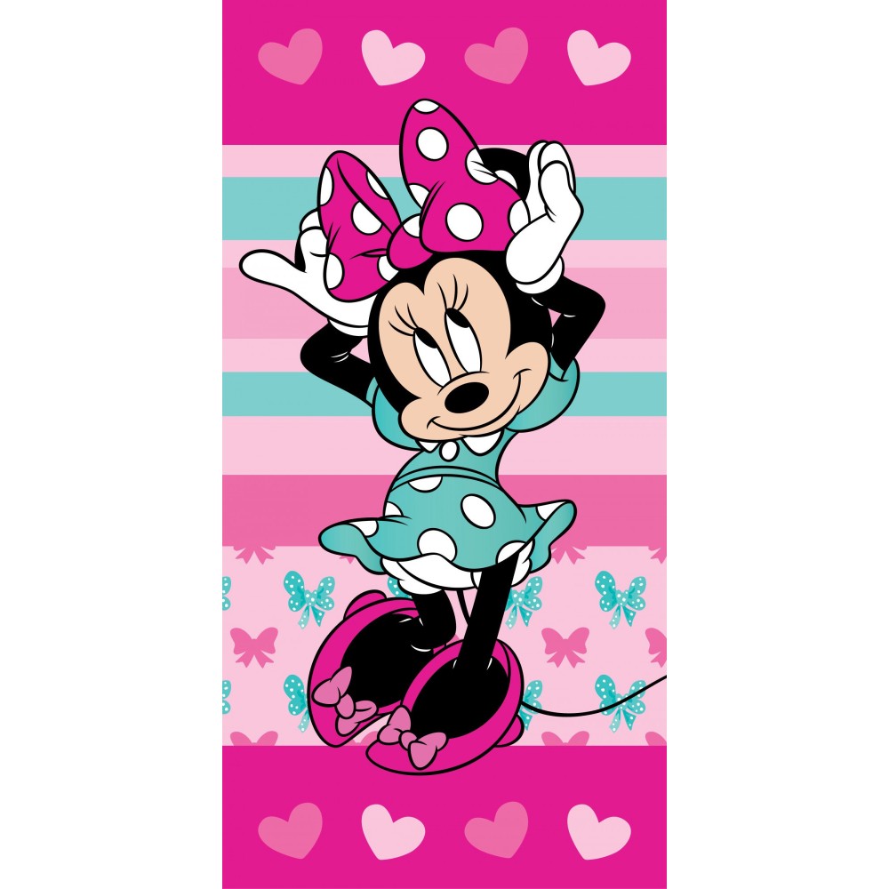 Disney Minnie  Hearts bath towel, beach towel 70x140cm