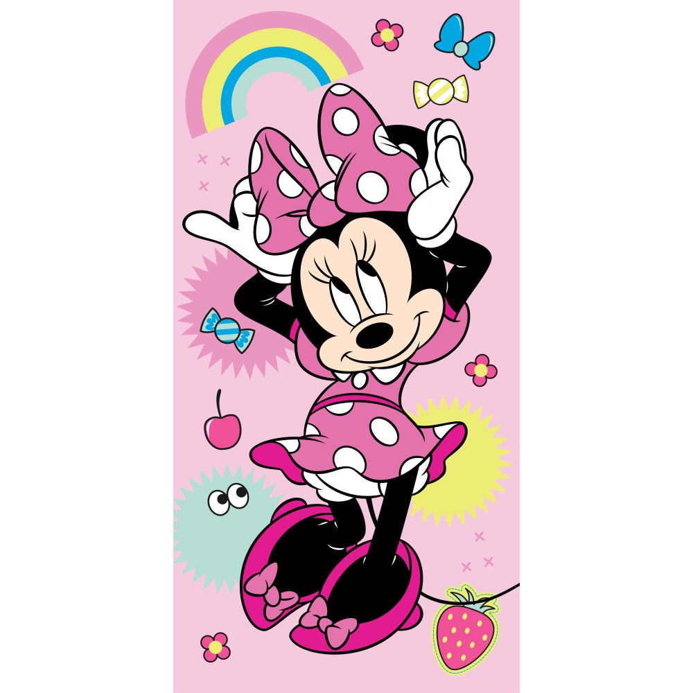 Disney Minnie  Rainbow bath towel, beach towel 70x140cm