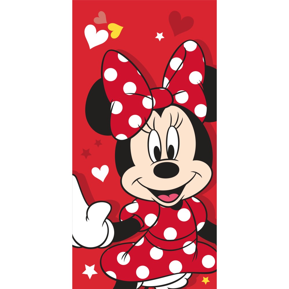 Disney Minnie  Red heart bath towel, beach towel 70x140cm