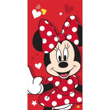 Disney Minnie  Red heart bath towel, beach towel 70x140cm