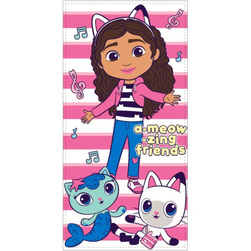 Gabby's Dollhouse Friends bath towel, beach towel 70x140cm (Fast Dry)