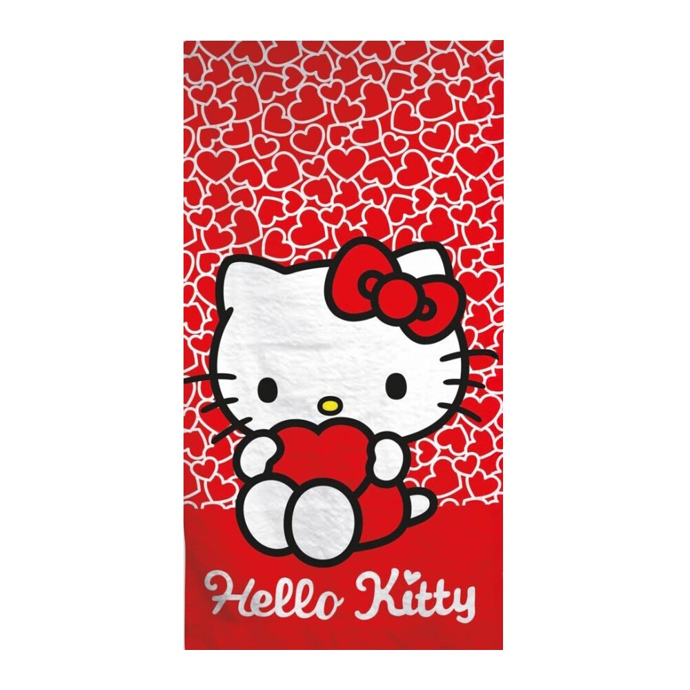 Hello Kitty Hearts bath towel, beach towel 70*140cm (Fast Dry)