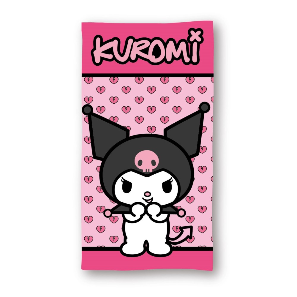 Hello Kitty Kuromi Pink bath towel, beach towel 70x140cm (Fast Dry)