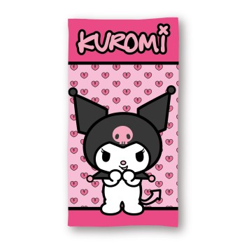 Hello Kitty Kuromi Pink bath towel, beach towel 70x140cm (Fast Dry)