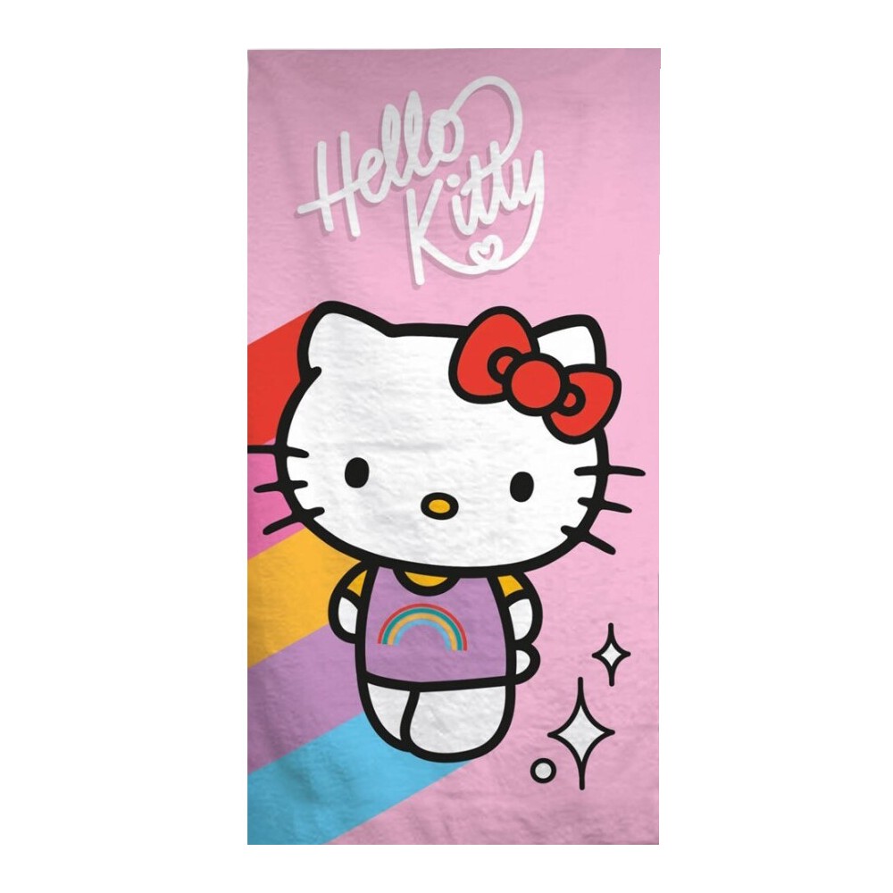 Hello Kitty Rainbow bath sheet, beach towel 70*140cm (Fast Dry)