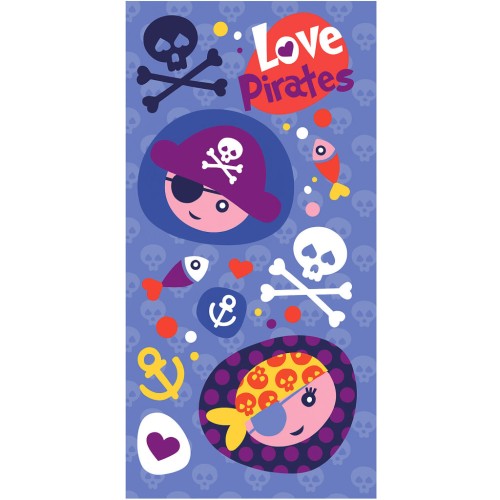 Pirate Love bath towel, beach towel 70x140cm (Fast Dry)