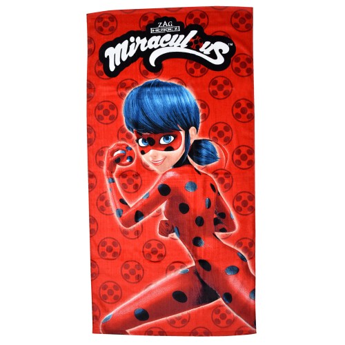 Miraculous Ladybug Red bath towel, beach towel 70x140cm
