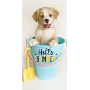 Dog Hello Summer bath towel, beach towel 70x140cm