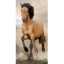 Horses Brown bath towel, beach towel 70x140cm