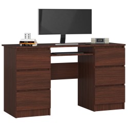 BIURKO KOMPUTEROWE A-11 135 cm 6 SZUFLAD WENGE