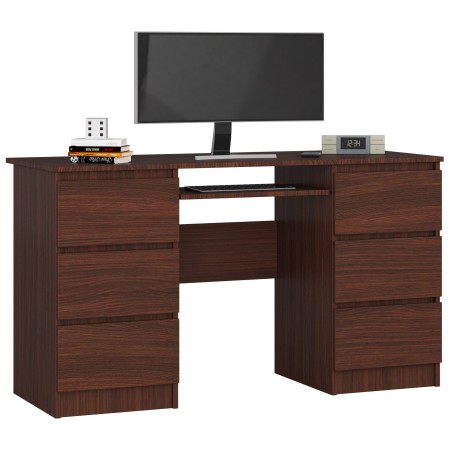 BIURKO KOMPUTEROWE A-11 135 cm 6 SZUFLAD WENGE