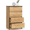 Komoda do salonu K 60 cm 4 szuflady - dąb craft