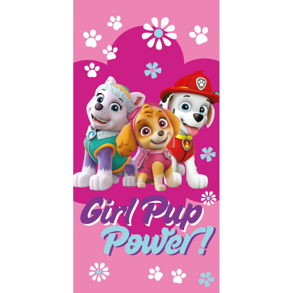 Paw Patrol Girl Power bath towel, beach towel 70x140cm
