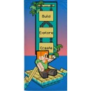 Minecraft Build bath towel, beach towel 70x140cm