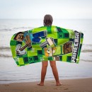Minecraft Crafting bath towel, beach towel 70x140cm (Fast Dry)