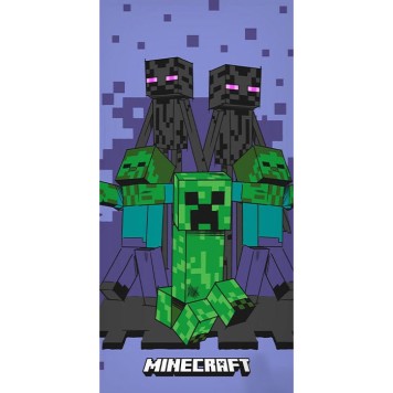 Minecraft Purple bath towel, beach towel 70x140cm