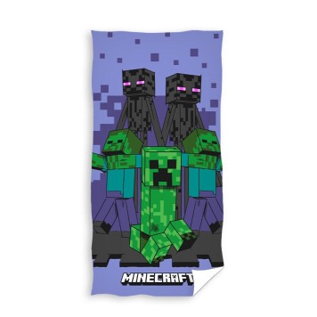 Minecraft Purple bath towel, beach towel 70x140cm