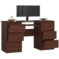 BIURKO KOMPUTEROWE A-11 135 cm 6 SZUFLAD WENGE