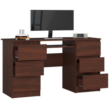 BIURKO KOMPUTEROWE A-11 135 cm 6 SZUFLAD WENGE