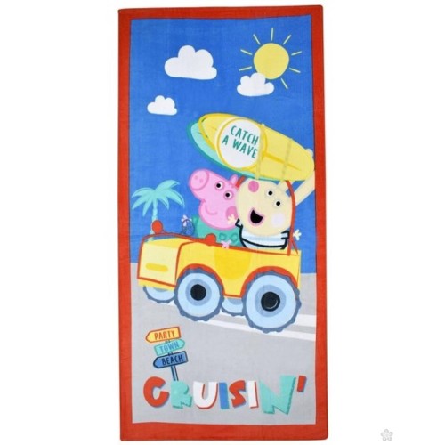 Peppa Pig Catch a Wave bath towel, beach towel 70x140cm