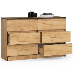 KOMODA K120 6SZ CLP DĄB CRAFT