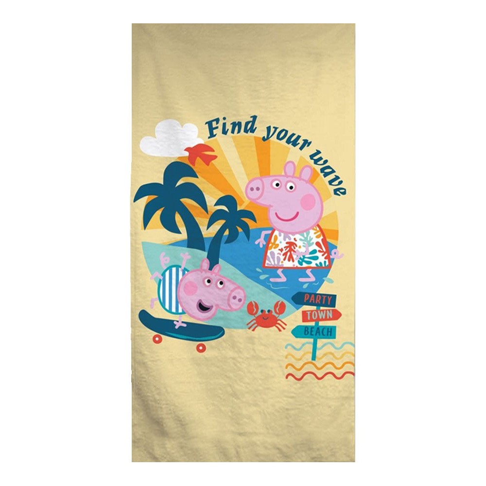 Peppa Pig Wave bath towel, beach towel 70x140cm (Fast Dry)