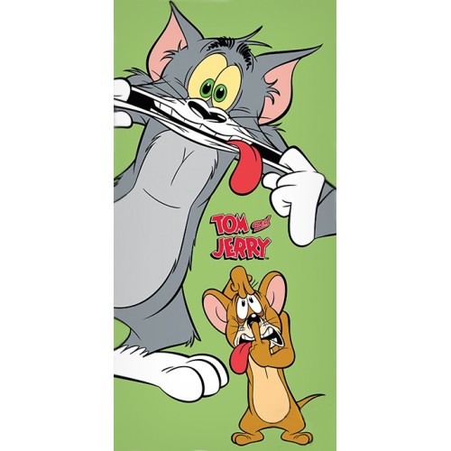 Tom and Jerry bath towel, beach towel Green 70*140cm