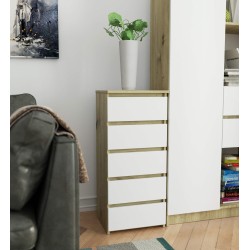KOMODA CL5 PK DĄB ARTISAN / BIAŁA