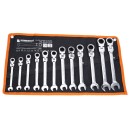 KLUCZE PŁASKO OCZKOWE Z GRZECHOTKĄ ŁAMANE 8-19 12E PM-KPLO-12TP