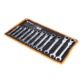 KLUCZE PŁASKO OCZKOWE Z GRZECHOTKĄ ŁAMANE 8-19 12E PM-KPLO-12TP