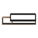 Dekost pakoworld coffee table in oak-black marble shade 105x50x32cm