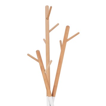 Porte manteau métal bois blanc 49x51x187 cm
