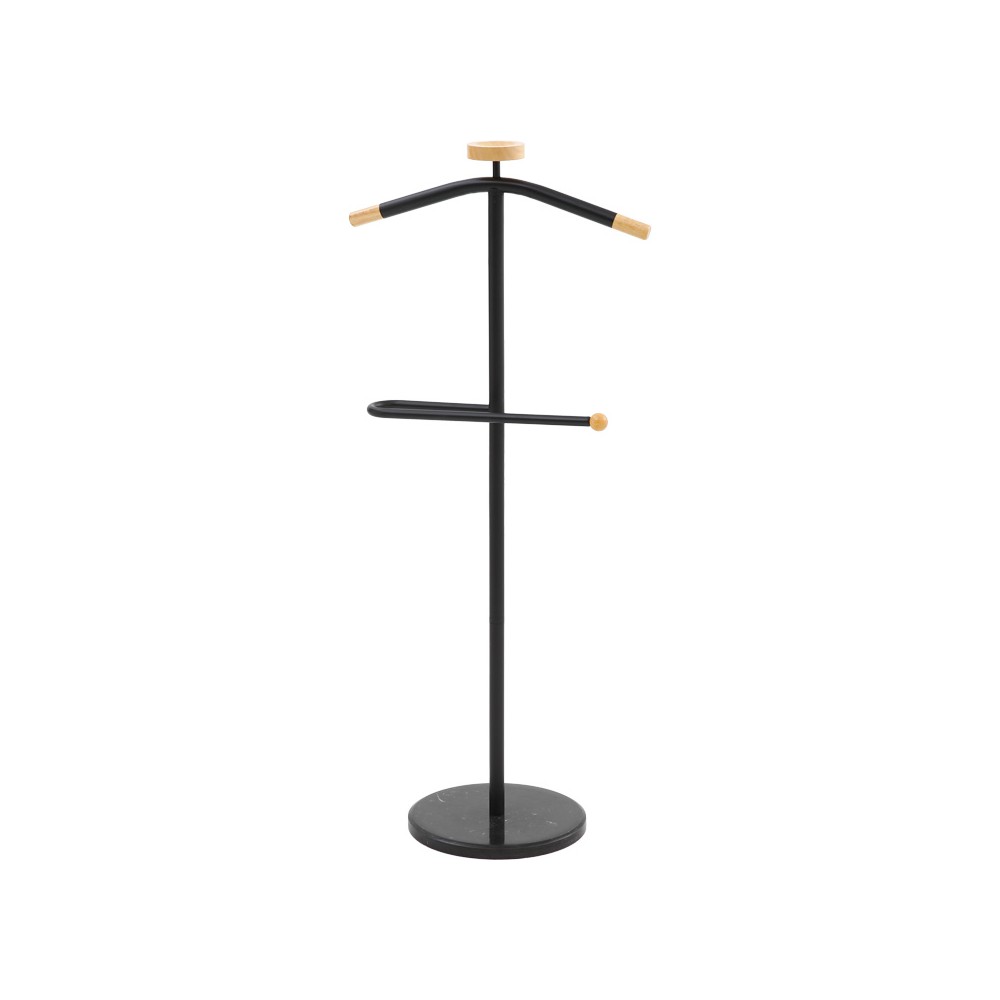 Coat Stand Jolma pakoworld metal-wood in black color D30x111cm