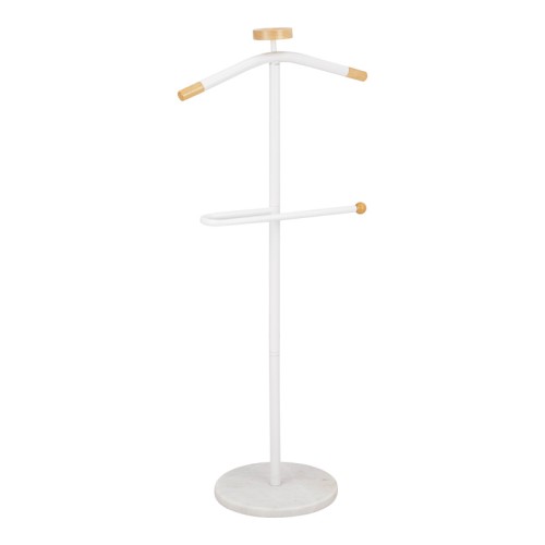Coat Stand Jolma pakoworld metal-wood in white color D30x111cm
