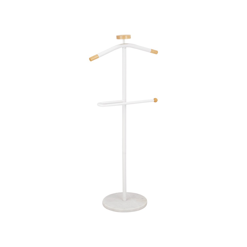 Coat Stand Jolma pakoworld metal-wood in white color D30x111cm Coat Stand Jolma pakoworld metal-wood in white color D30x111cm