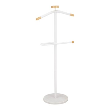 Coat Stand Jolma pakoworld metal-wood in white color D30x111cm