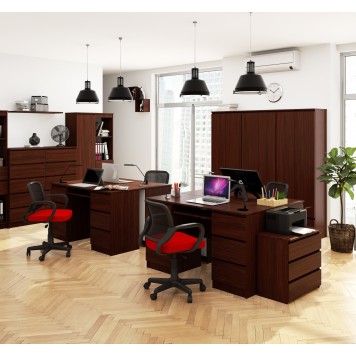 BIURKO KOMPUTEROWE A-11 135 cm 6 SZUFLAD WENGE